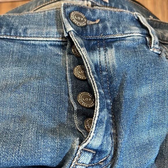 LOFT Distressed Boyfriend Jeans with Button Fly - Picture 5 of 5